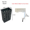 A black square clip basket with a white wall mount clamp for hydroponic plants.