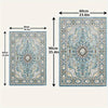 A rectangular blue and cream reusable dog pee pad with decorative patterns.