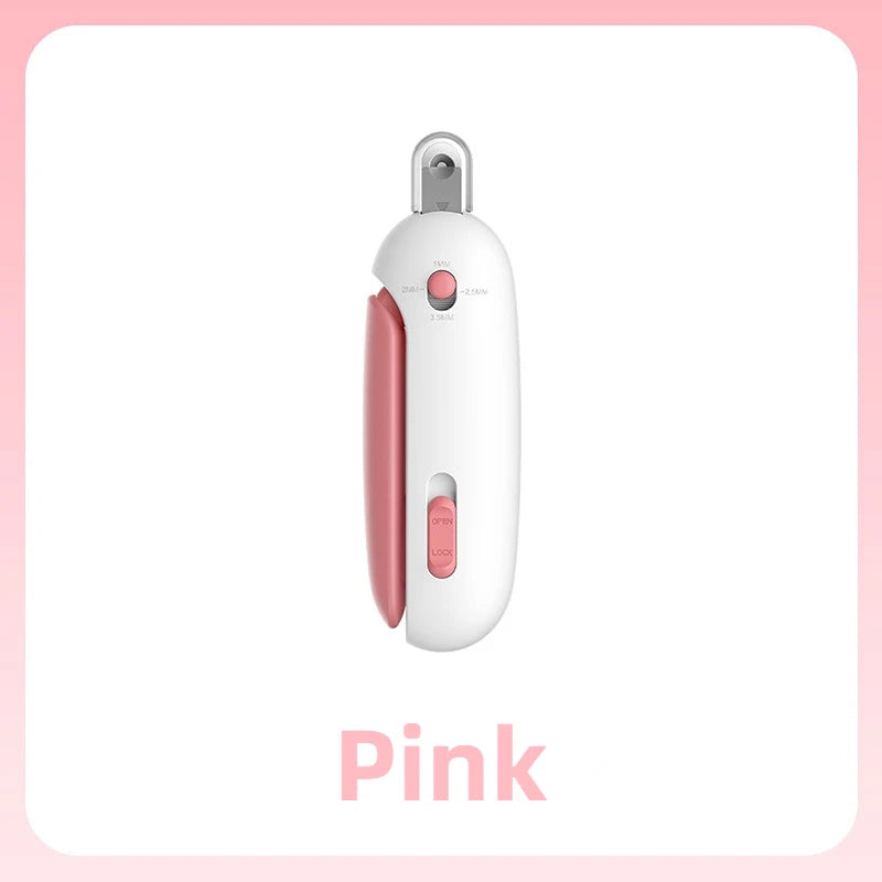 A pink professional pet nail clipper tool is shown against a white background.