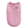Pink knitted pet shirt for small dogs or cats with a cute bear patch