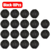 Black reusable lint catchers, 18 pieces, shown in a grid layout.