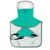 A teal durable pet raincoat for dogs shown flat against a white background.
