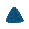 A pile of blue, spherical filter balls used as an eco-friendly sand alternative for a reusable pool filter.