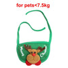 Set de collar para mascotas verde con sombrero de Santa, astas de ciervo y cara de cachorro para mascotas menores de 7.5 kg