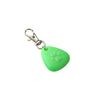 Green waterproof LED pet collar light for dogs and cats with a metal clip.