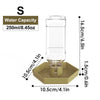 Clear glass water dish with a 250ml capacity and a wooden tray for bearded dragons or tortoises