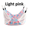 Light pink cozy double-layer fleece hammock for small pets with blue accents