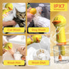 A collection of yellow duck-shaped electric foam dispensers used for washing cats, dogs, hair, and dishes.