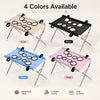 Cuatro colores de una hamaca plegable para el aseo de mascotas y recorte de uñas: beige, negro, azul y rosa.