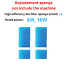 Quatre éponges bio-filtres bleues à haute efficacité pour remplacer dans une pompe à air d'aquarium.