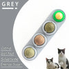 A collection of edible catnip balls in various colors including Gall Nut, Silvervine, and Energy Sugar for cats