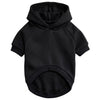 A black hooded sweatshirt for a dog.