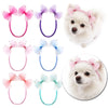 A collection of 30 handmade dog hair bow sets in various colors including pink purple blue and mint