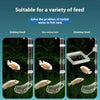 Three types of fish food feeders including sinking, slow sinking, and floating feed for a fish tank