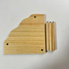 A natural wood hamster play platform with a curved design and two parallel wooden sticks.