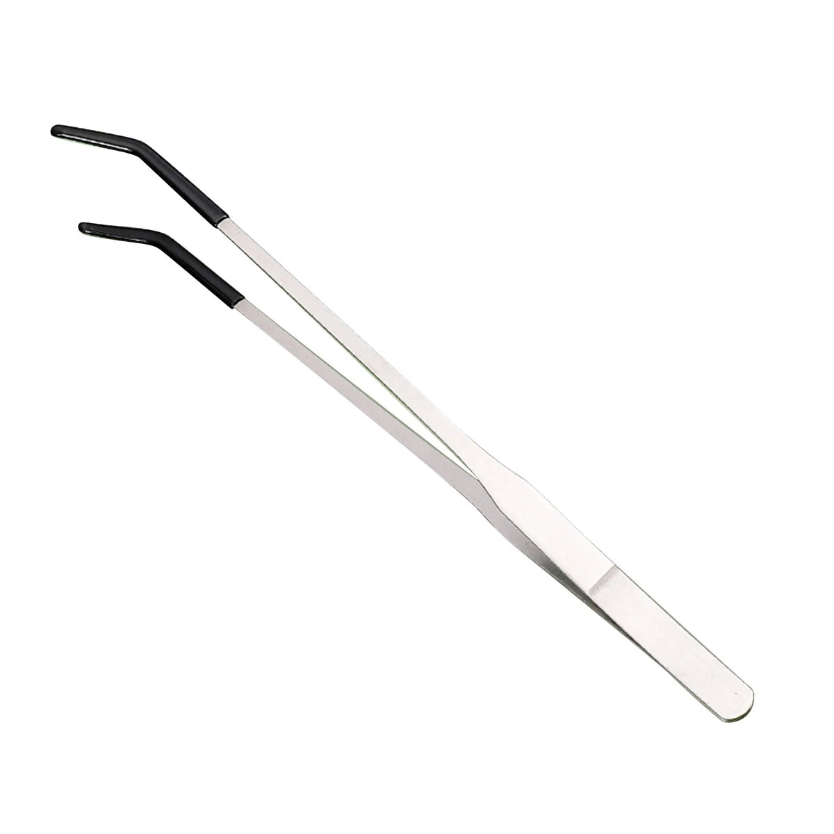 Stainless steel reptile feeding tongs with rubber tips