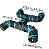 Black and blue foldable cat play tunnel for indoor exercise with various lengths.