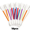 A collection of 18 white and colored cat toys or wands with fluffy ends.