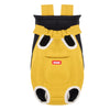 A yellow cycling walking pet carrier for cats with black trim and white accents.