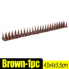 Brown bird and pest repellent spikes, 1 piece, measuring 43x4x3.5 cm.
