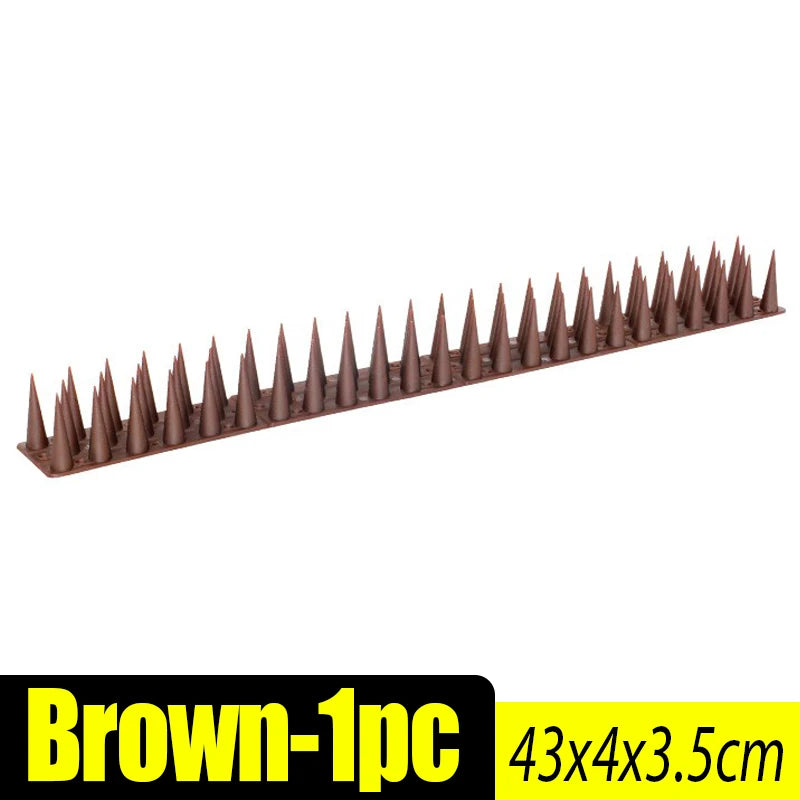 Brown bird and pest repellent spikes, 1 piece, measuring 43x4x3.5 cm.