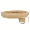 A beige wall mounted cat climbing shelf and bridge with dimensions 38.5cm long and 12.6cm deep.