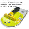 Yellow pet deshedding brush for dogs and cats with a clear plastic casing