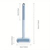 A long, slender light blue reusable dog hair brush with a flat cleaning head.