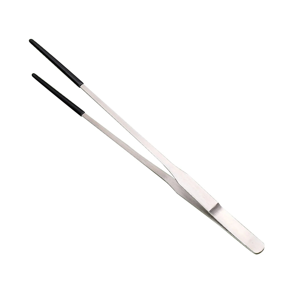 Stainless steel reptile feeding tongs with rubber tips