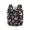 A black and pink floral fabric reusable foldable bubble shopping bag