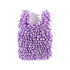 A purple reusable foldable bubble shopping bag covered in ruffled fabric.