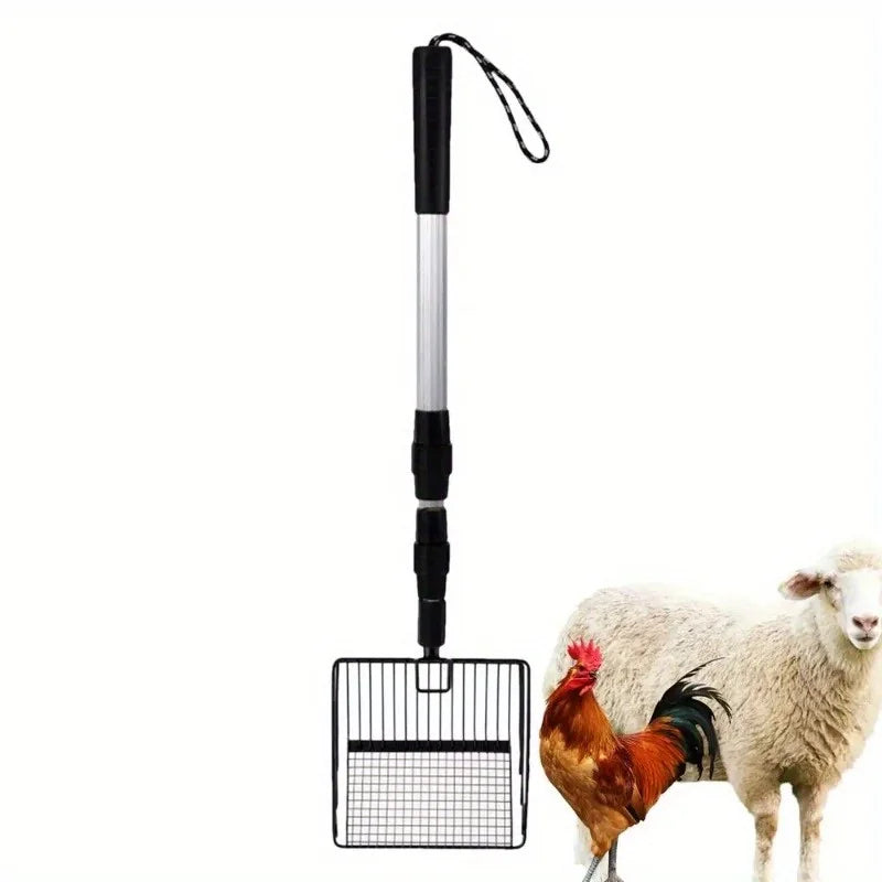 Stretchable Stainless Steel Poop Scooper for Chicken Coops, Cat Litter, and Beach Cleanup