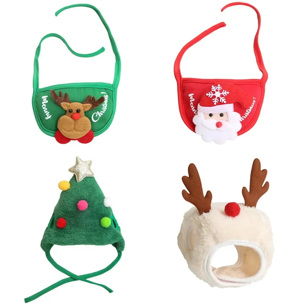 Conjunto de disfraz navideño para gatos con accesorios de Santa, ciervo y cachorro