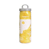 A clear storage bucket containing a yellow ultra-absorbent dog bath towel.
