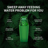 A green reptile drinking water filter fountain with a quiet design and dual filtration features.