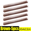Brown bird and pest repellent spikes in a 5-piece set, measuring 43x4x3.5 cm.