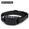 Black and white rechargeable anti-bark training collar for dogs with a strap and control buttons