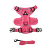 Pink reflective adjustable dog and cat harness with a leash