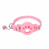 Collar impermeable ajustable rosa para mascotas con diseño de huella y correa rosa