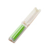 A white reusable washable lint roller with a green roller core.