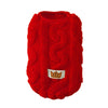 A bright red, fuzzy fleece pullover sweatshirt designed for small dogs and cats.