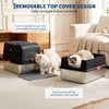 Stainless steel dog proof litter box for large cats with removable top cover design