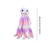 A fluffy pink and purple catnip octopus plush toy with large white eyes.