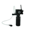 A black 3-in-1 aquarium filter pump with a clear tubing connection.