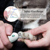 A hand holds a professional pet nail clipper designed for cats, illustrating a safety-first design concept.