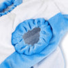 Costume de cosplay de requin pour chien en polaire bleue avec un détail découpé