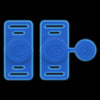 A pair of silicone airtag holders designed to attach to pet collars.