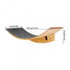 Natural wooden cat wall shelves and climbing perches with a slanted gray fabric surface
