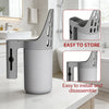 A gray 2-in-1 cat litter scoop and sifter with a handle, shown next to installation instructions.
