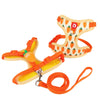 Orange pet harness and leash set with a pattern of carrots for dogs